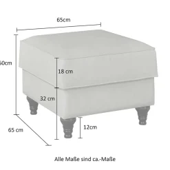 Gepolsterter Hocker im Vintage Landhaus Look - Merandes