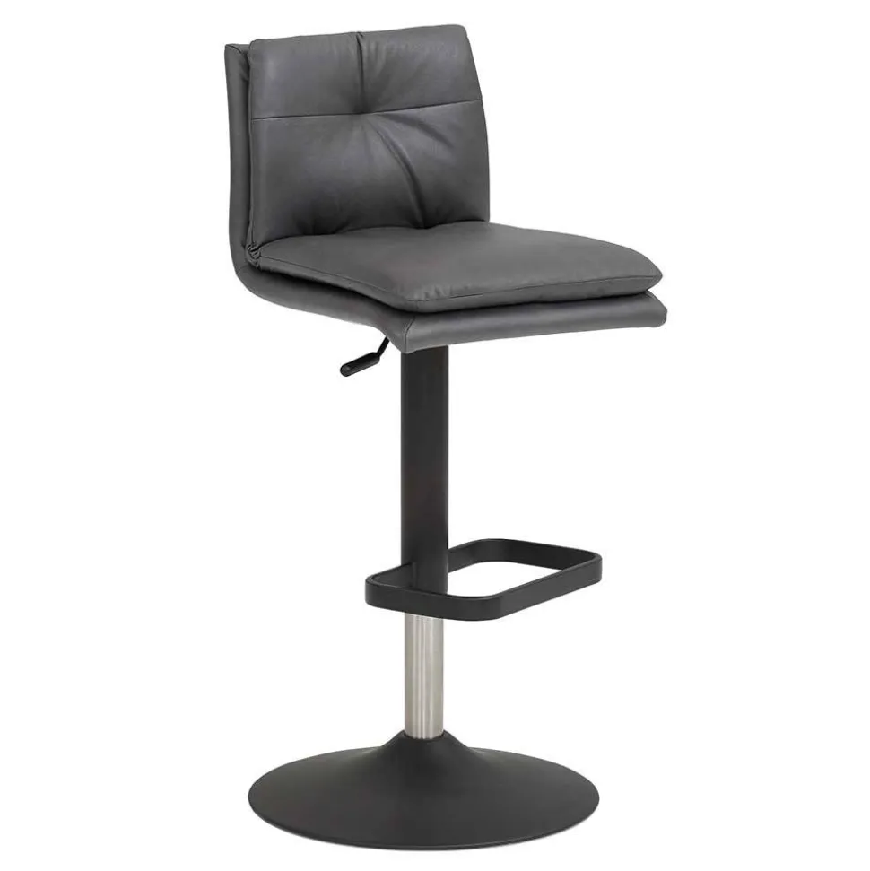 Gepolsterter Tresenstuhl in Dunkelgrau - Teromaso