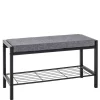 Geradlinige Metallbank gepolstert in Schwarz - Deliana