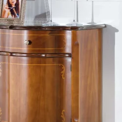 Gerundete Kommode im Barock Stil Dentro mit Nussbaum Furnier