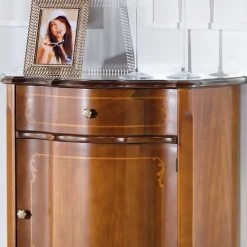 Gerundete Kommode im Barock Stil Dentro mit Nussbaum Furnier