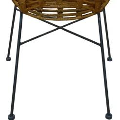 Gerundeter Designstuhl aus Rattan Geflecht Natur - Makan