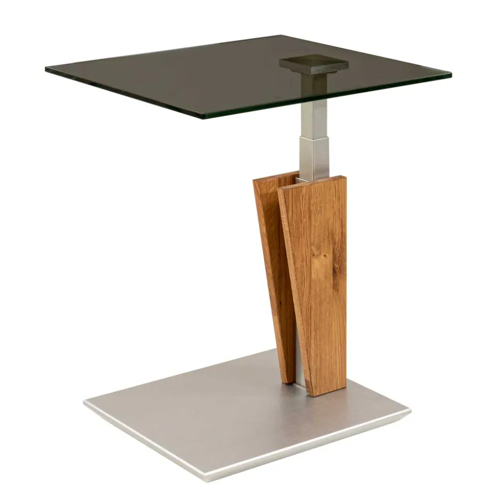 Getönter Glastisch fürs Wohnzimmer höhenverstellbar - Rasmiro