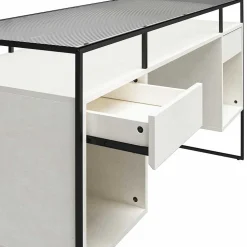 Glas Schreibtisch mit Rillen Strukturglasplatte - Corners