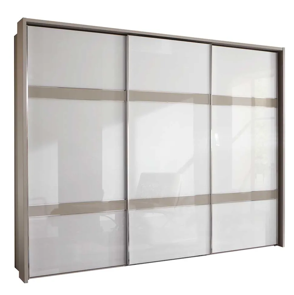 Glas Schwebetüren Schrank in Weiß & Grau - Pruducia