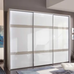 Glas Schwebetüren Schrank in Weiß & Grau - Pruducia