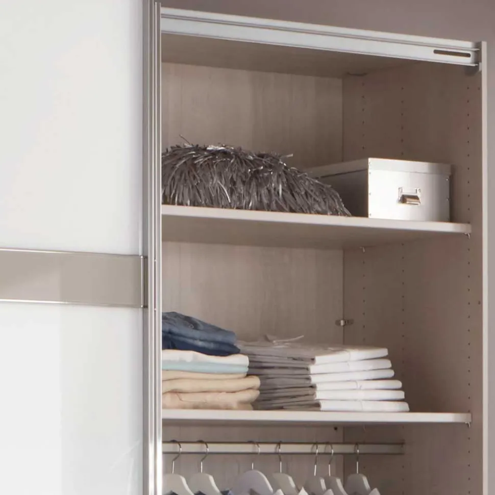 Glas Schwebetüren Schrank in Weiß & Grau - Pruducia