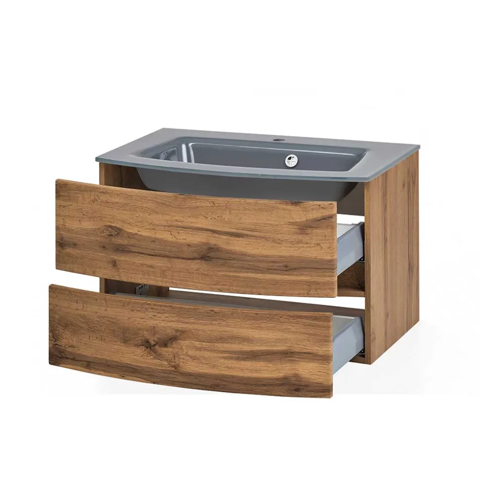 Glas Waschbecken Waschtisch 80 cm breit - Neuzera