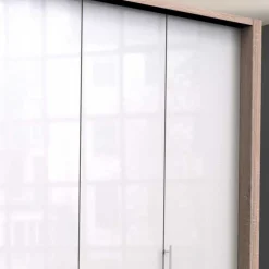Glasfront Kombi-Kleiderschrank in Weiß - Bosays