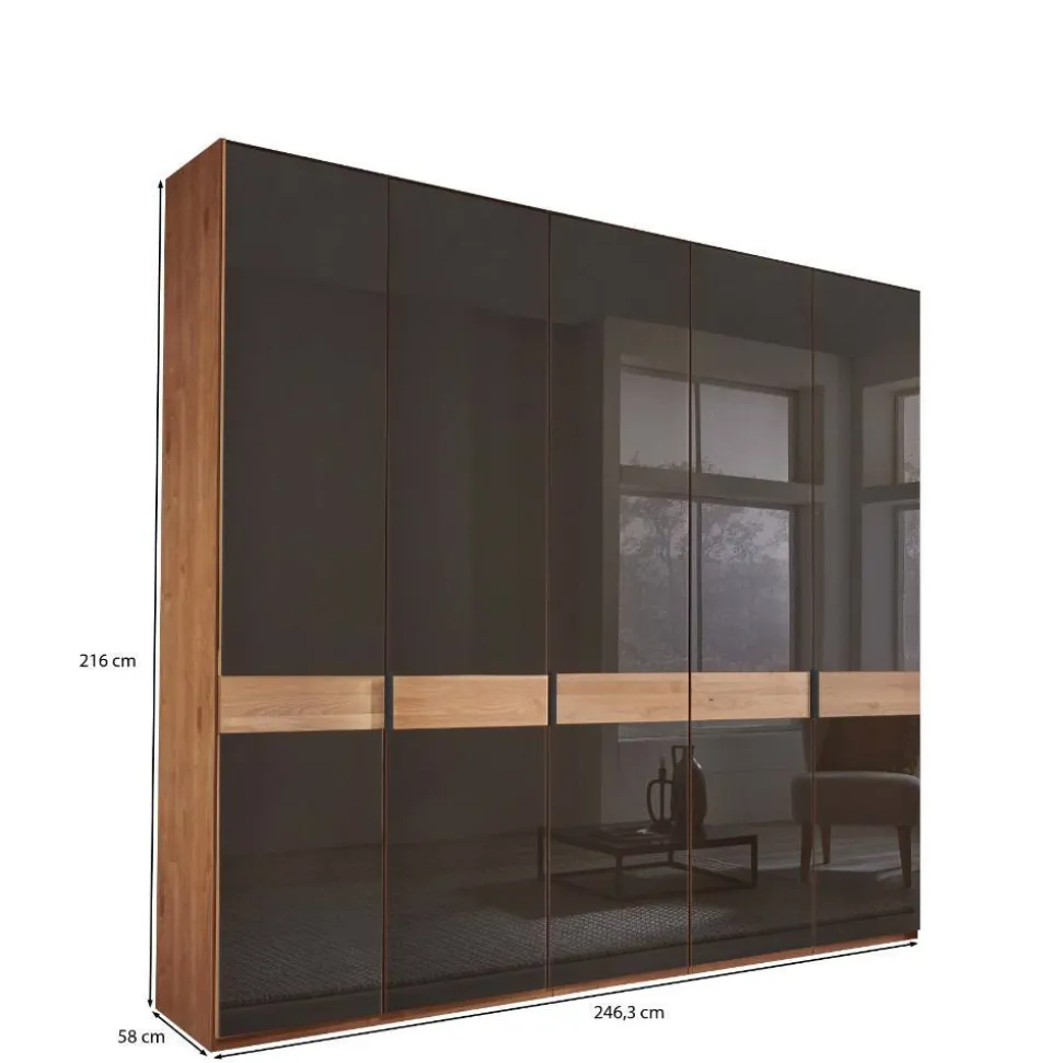 Glasfront-Kleiderschrank mit fünf Türen - Hung