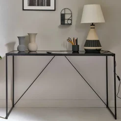 Glasschreibtisch aus Schwarzglas - Pathos