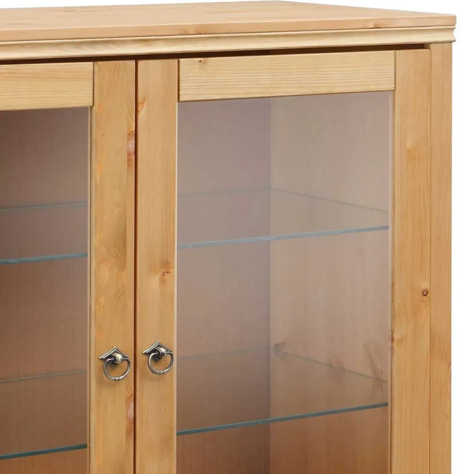 Glastüren Highboard in Natur geölt - Vinidad