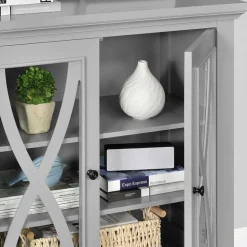 Glastüren-Kommode im Vintage Look - Dikono