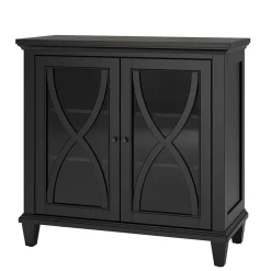 Glasvitrine Kommode in Schwarz - Loregrema