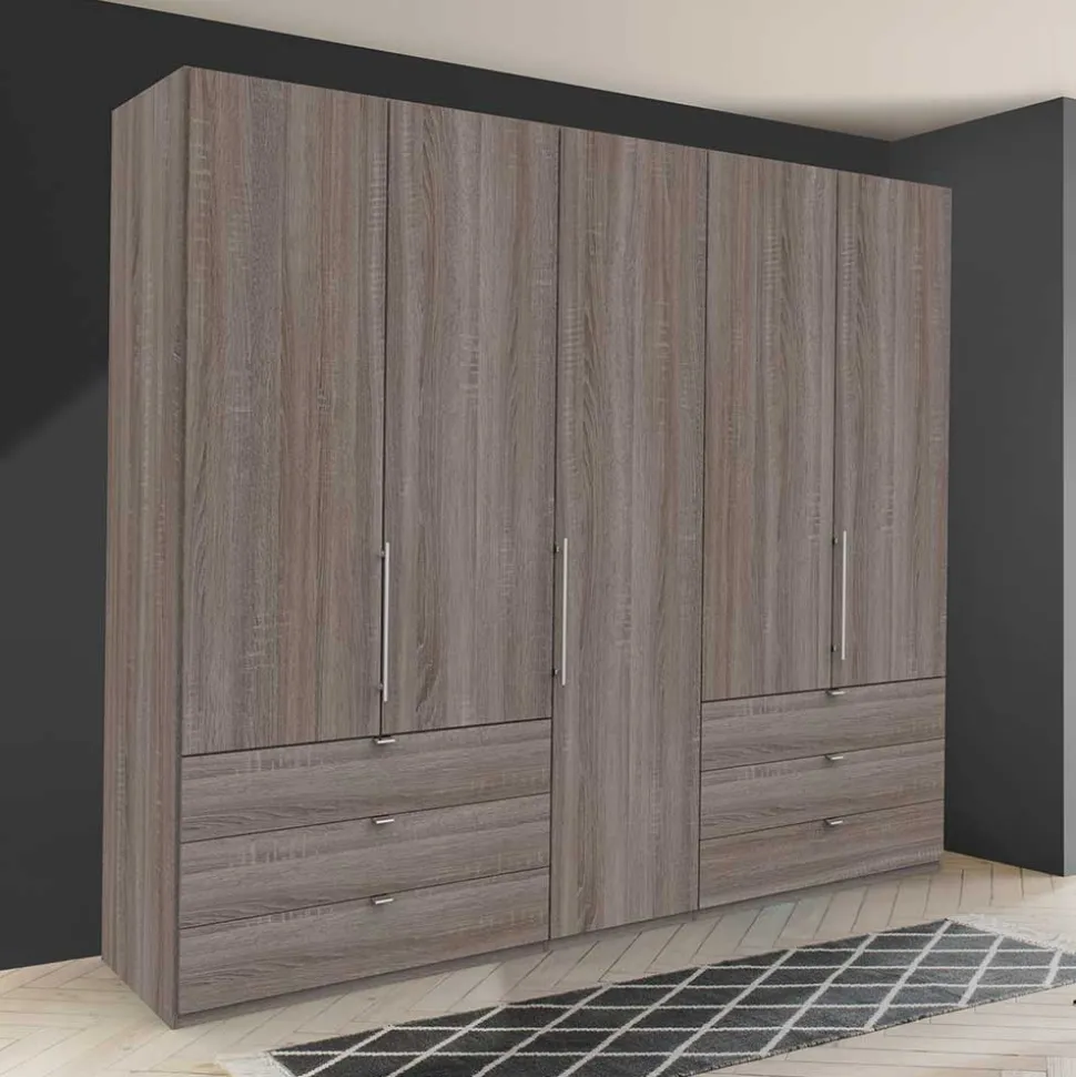 Gleittüren-Kleiderschrank in Holz-Optik - Crenba