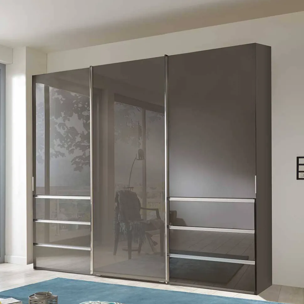 Gleittürenschrank in Braun Glasfront - Padrig