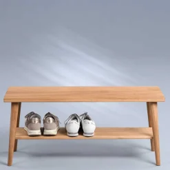 Günstige Flurbank aus Massivholz Wildeiche - Liorys