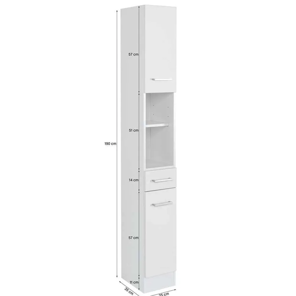 Günstiger Hochschrank fürs Bad 25x190x35 cm - Loenixa
