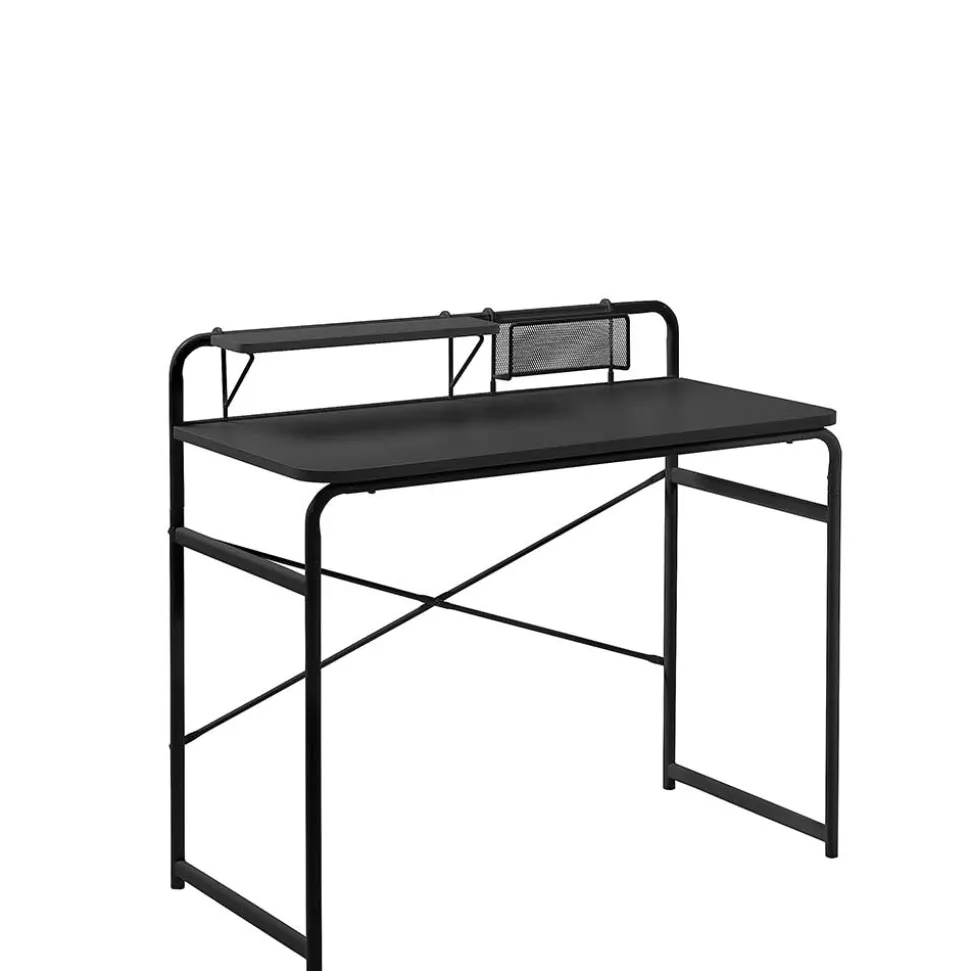 Günstiger Schreibtisch mit Aufsatz 98x89x46 - Tibalt