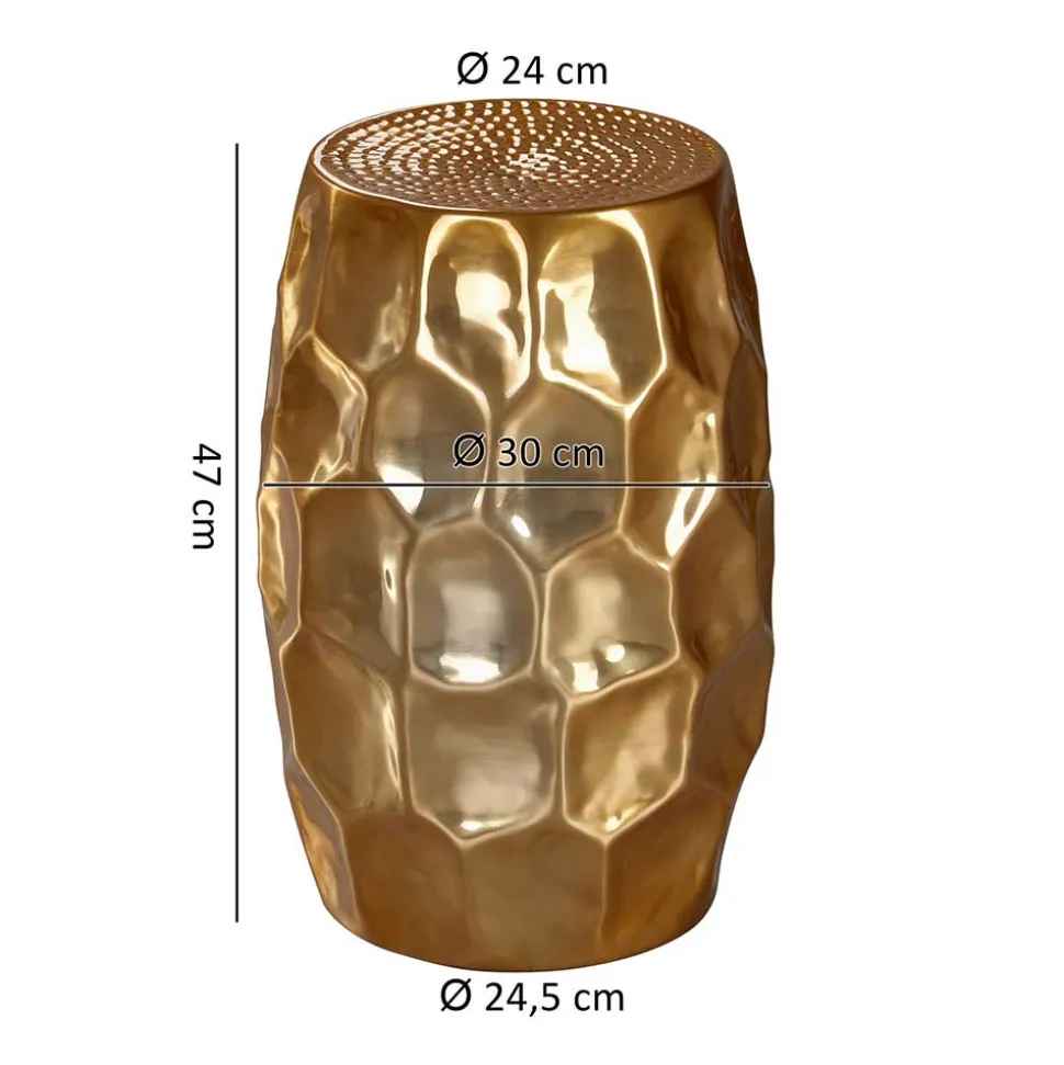 Gold lackierter Metalltisch 30x47x30 - Susepa