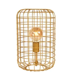 Goldene Tischlampe mit Gitterschirm - Salmasion