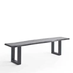 Graue Baumkanten Küchenbank aus Akazie - Joella