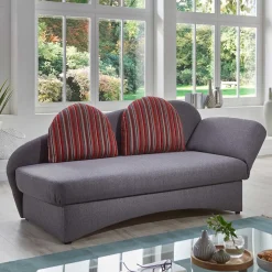 Graue Federkern Schlafcouch mit Bettkasten - Langos