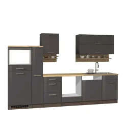 Graue Küche Block ohne Geräte - Bozenia (zehnteilig)