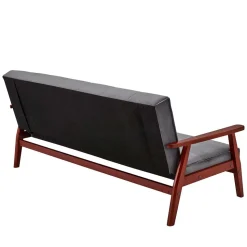 Graue Samt Bettcouch mit Holzgestell - Farala