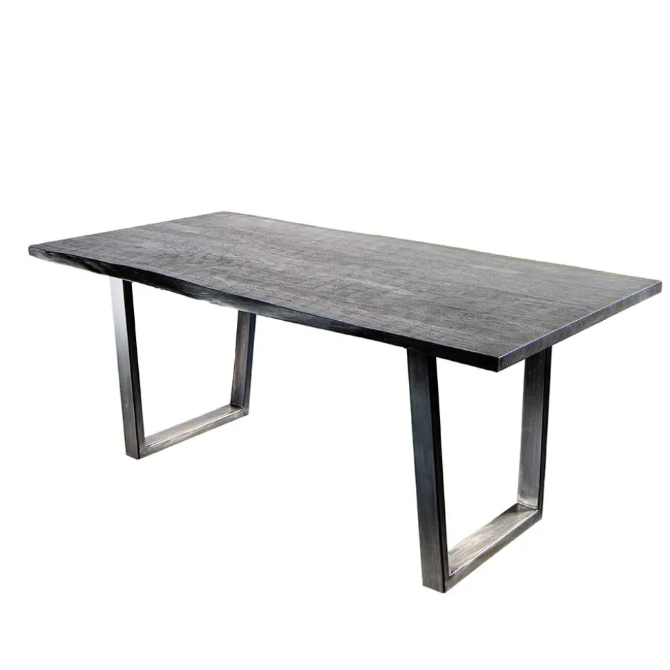 Grauer Baumkanten Esstisch Risa im Loft Style