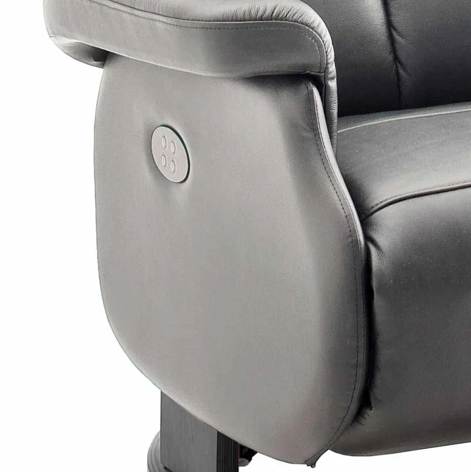 Grauer Fernsehessel Enjisaco mit ausklappbarer Schlaffunktion