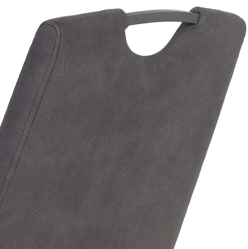 Grauer Microfaser Stuhl mit Schwingfuß - Racelyn (Set)