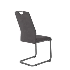 Grauer Microfaser Stuhl mit Schwingfuß - Racelyn (Set)