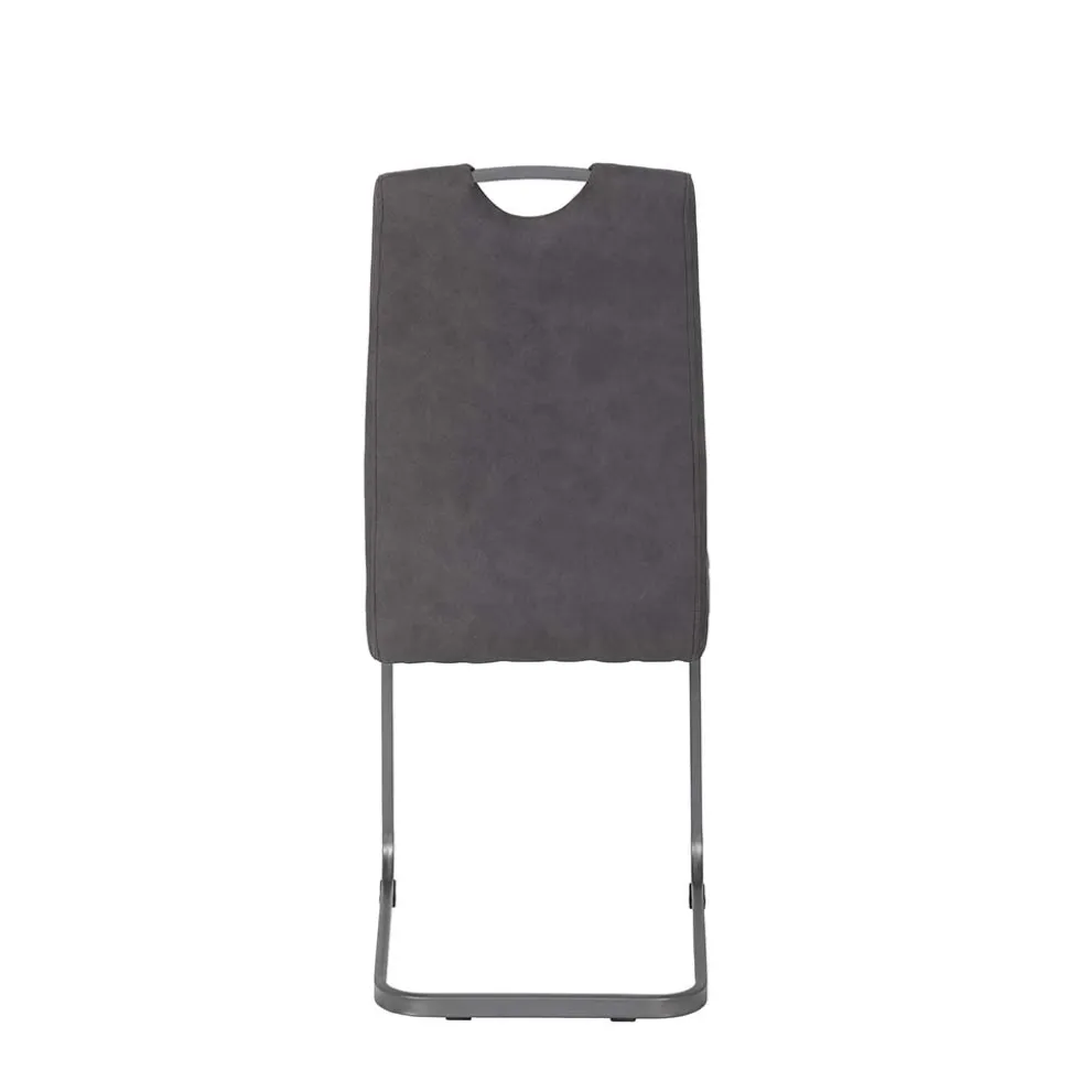 Grauer Microfaser Stuhl mit Schwingfuß - Racelyn (Set)