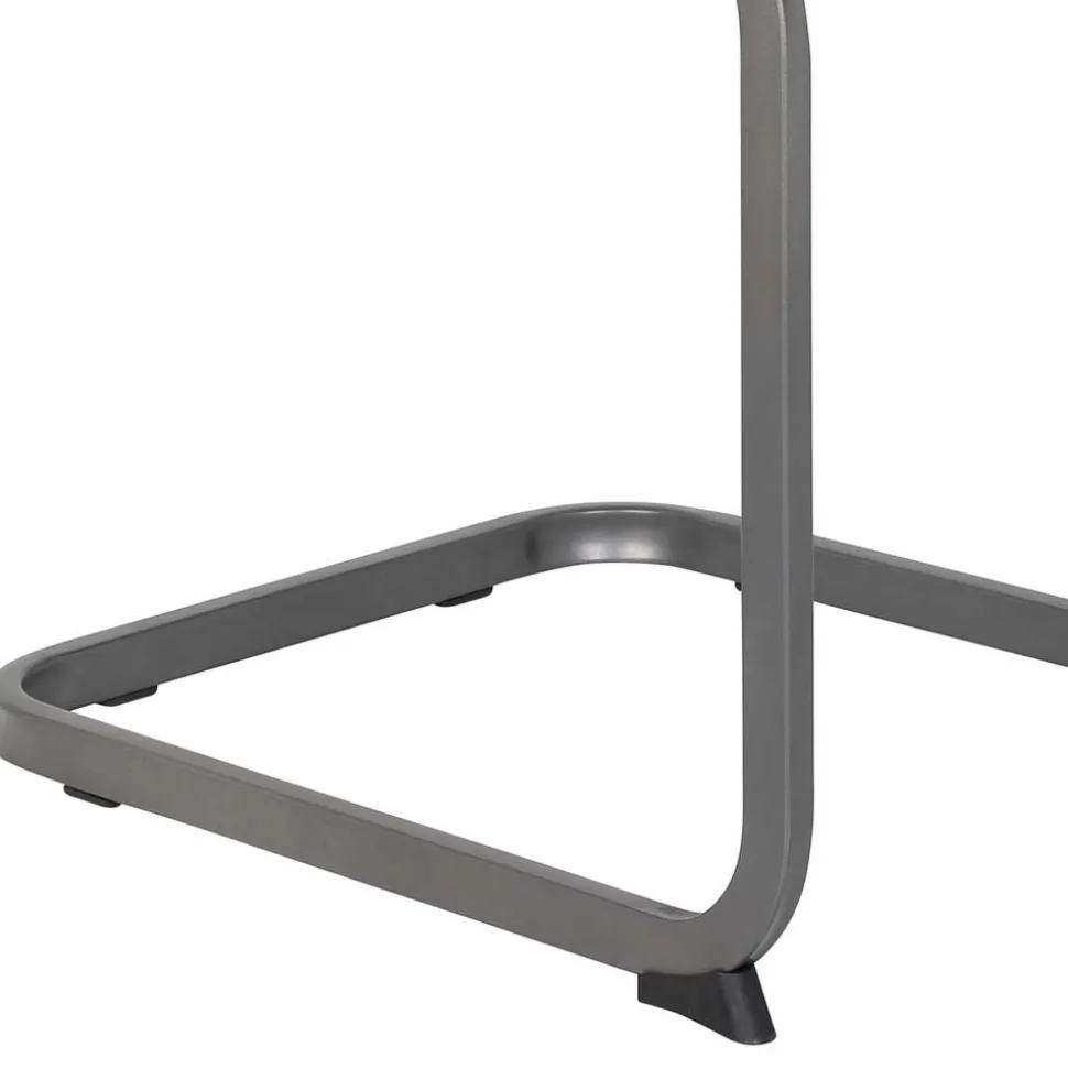 Grauer Microfaser Stuhl mit Schwingfuß - Racelyn (Set)