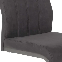 Grauer Microfaser Stuhl mit Schwingfuß - Racelyn (Set)