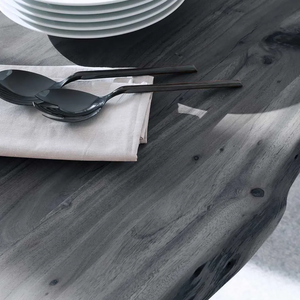 Grauer Naturkantentisch mit X-Beinen - Tyrelia