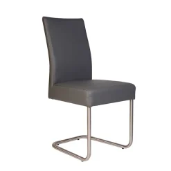 Grauer Polsterstuhl mit Swing-Fuß - Motrilo (2er Set)