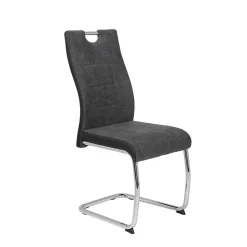 Grauer Schwingstuhl mit Material Mix - Parvello (Set)