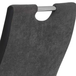 Grauer Schwingstuhl mit Material Mix - Parvello (Set)