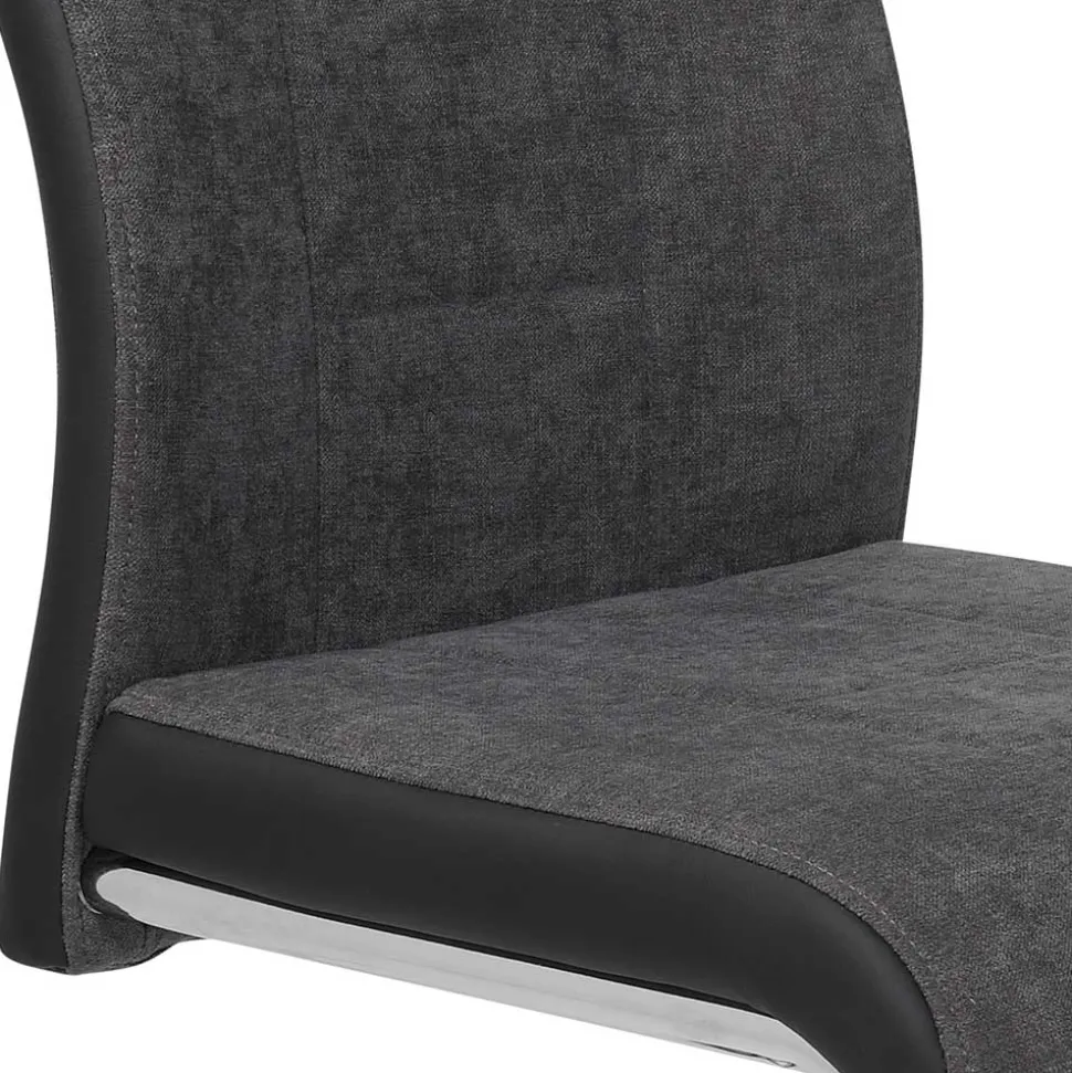 Grauer Schwingstuhl mit Material Mix - Parvello (Set)