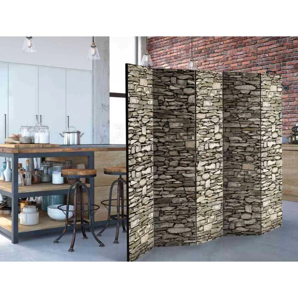 Grauer Sichtschutz in Steinwand Optik - Crabina