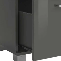 Grauer Unterschrank fürs Waschbecken Hochglanz - Ulivia