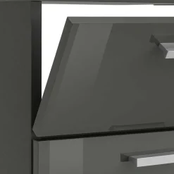 Grauer Unterschrank fürs Waschbecken Hochglanz - Ulivia