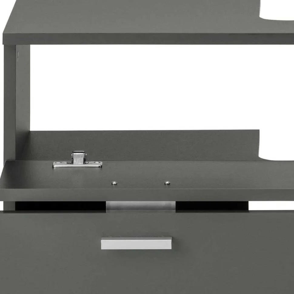Grauer Unterschrank fürs Waschbecken Hochglanz - Ulivia