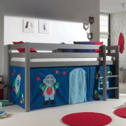Graues Kinderhochbett für Themenzimmer Astronaut - Pants