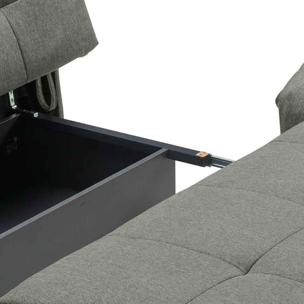 Grüne Funktionscouch mit Bettkasten - Granita