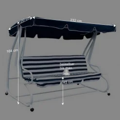 Grün-weiße Hollywoodschaukel Lilames mit Streifen