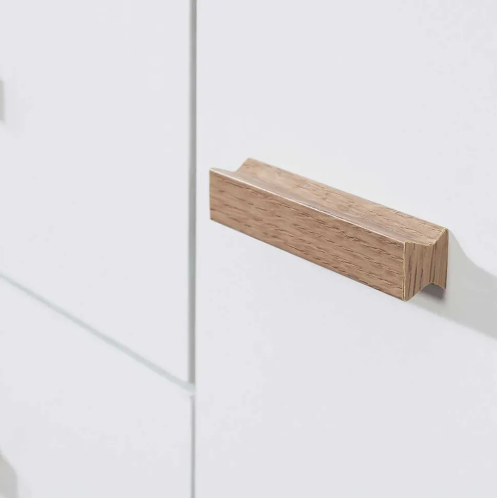 Große Kombi-Kommode in Weiß mit Eiche - Savuta