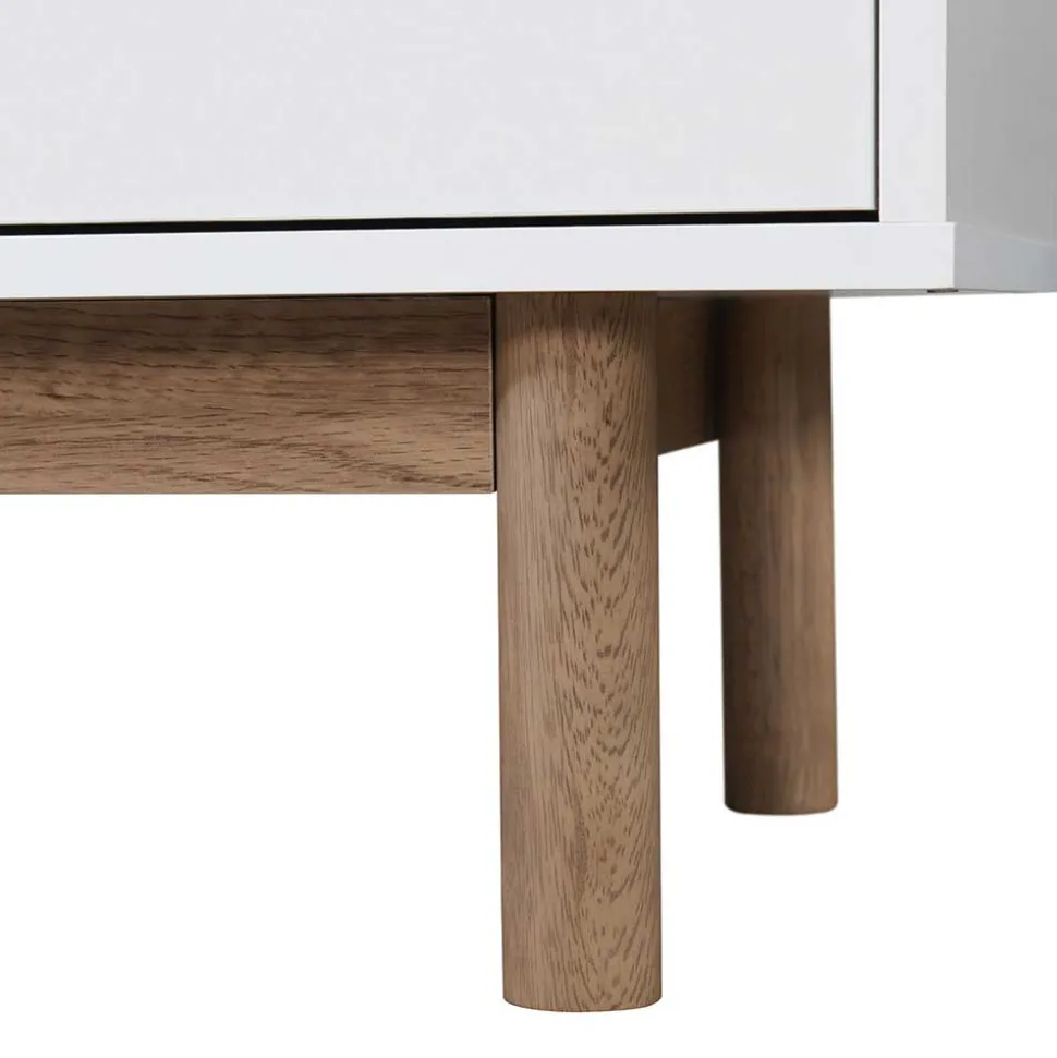 Große Kombi-Kommode in Weiß mit Eiche - Savuta